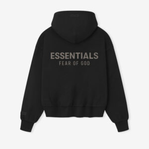 Essentials Classic Fleece Black Hoodie